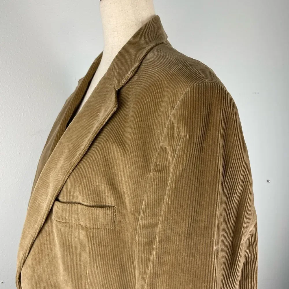 Stafford Essentials Men's Tan Corduroy Blazer Size 42R